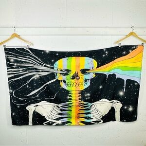 Rainbow Pride Skelton tapestry Wall Art Tablecloth Bed Cover 43.5 x 75.2"